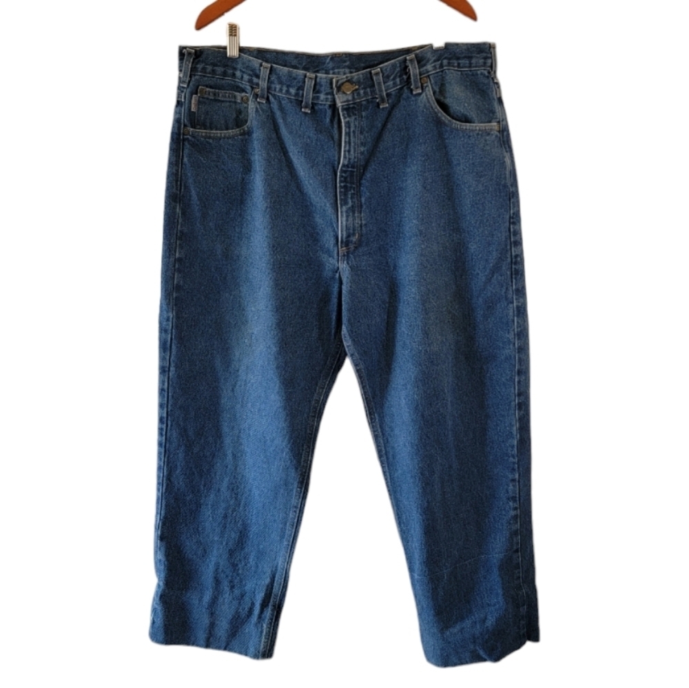 Carhartt Men's Big & Tall Jeans Size 44 × 34 Staright Leg Med Wash Work Outdoor